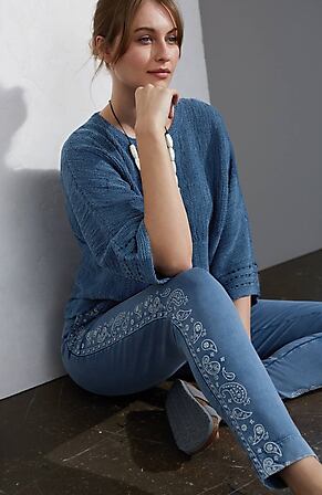 Image for Pure Jill Garment-Dyed Tapered Knit Pants