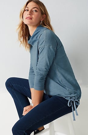 Image for Pure Jill Indigo Drawstring-Waist Sweatshirt