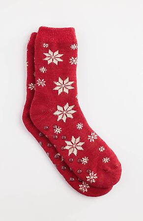 Image for Space-Dyed Snowflake Slipper Socks
