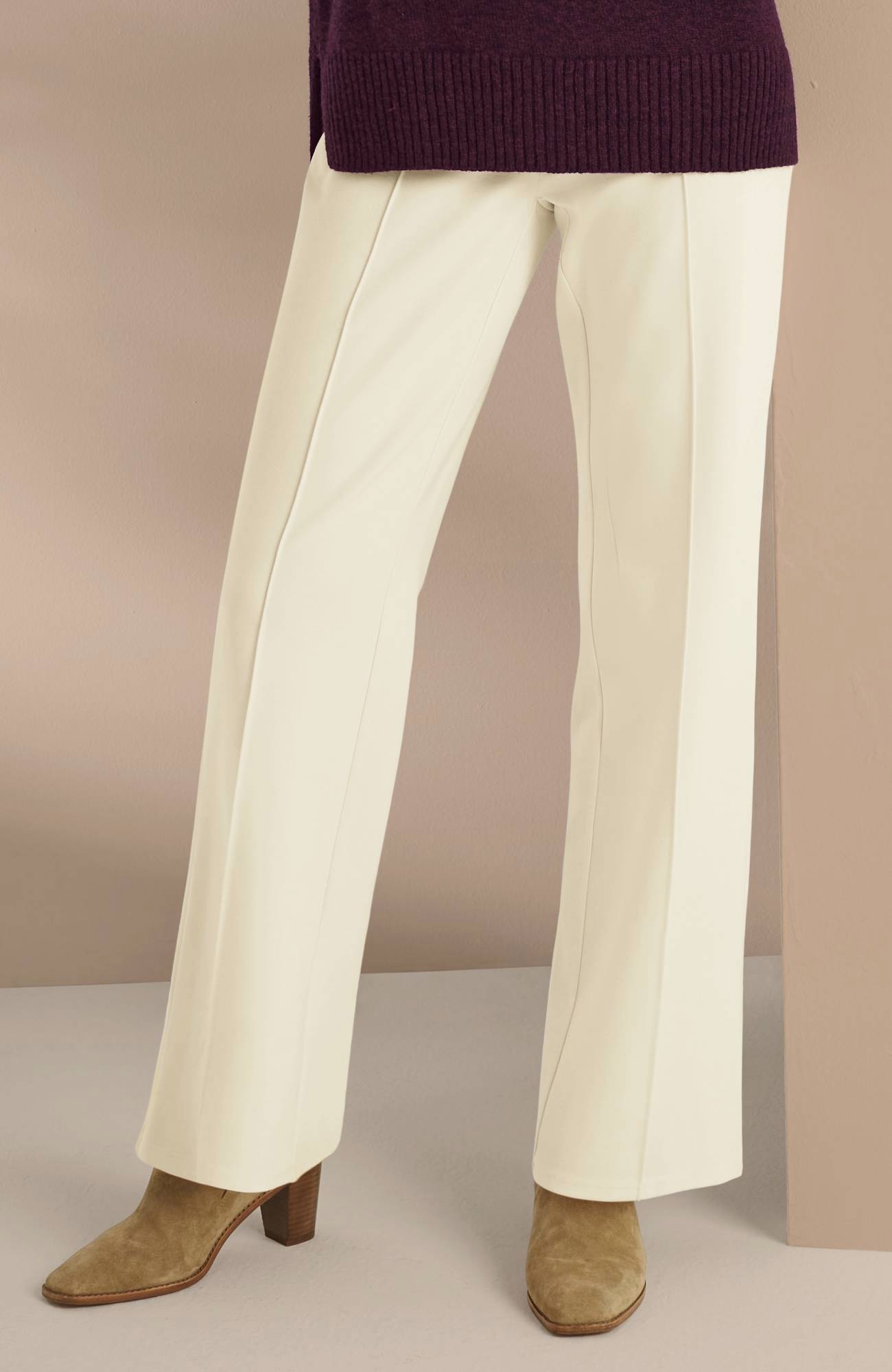 Linen Wide Leg Trousers In Cream | Pieces | SilkFred US