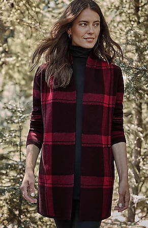 Image for Plaid Open-Front Cardi