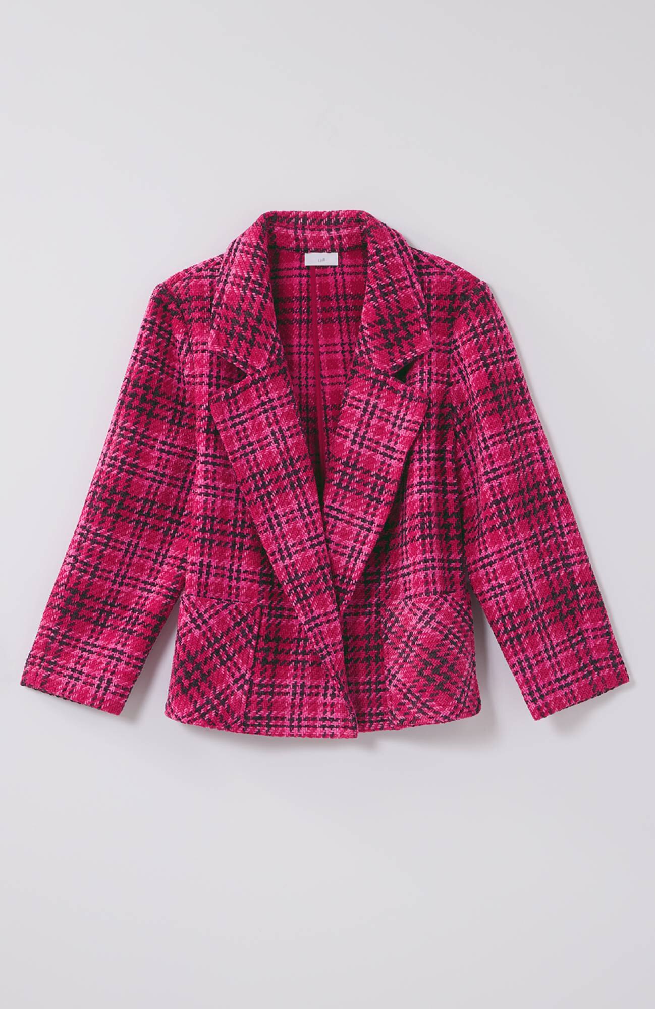 Chenille Plaid Swing Jacket