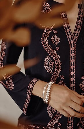 Image for EMBROIDERED BELL-SLEEVE TOP