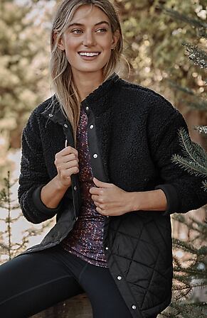 Image for Fit Quilted & Sherpa Snap-Front Jacket