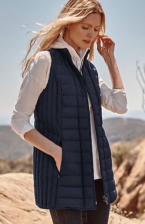 Image for Water-Repellent Washable Down Puffer Vest