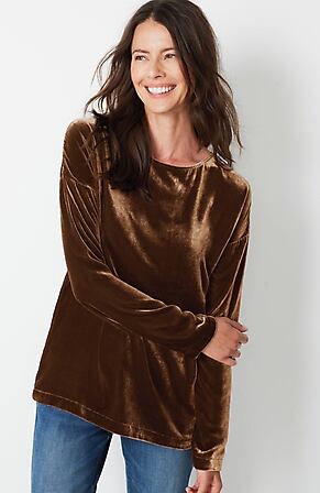 Image for Rayon & Silk Velvet Relaxed Top