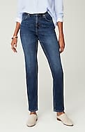 high-rise straight-leg jeans