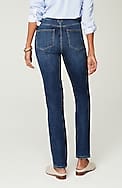 high-rise straight-leg jeans