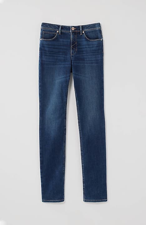 high-rise straight-leg jeans