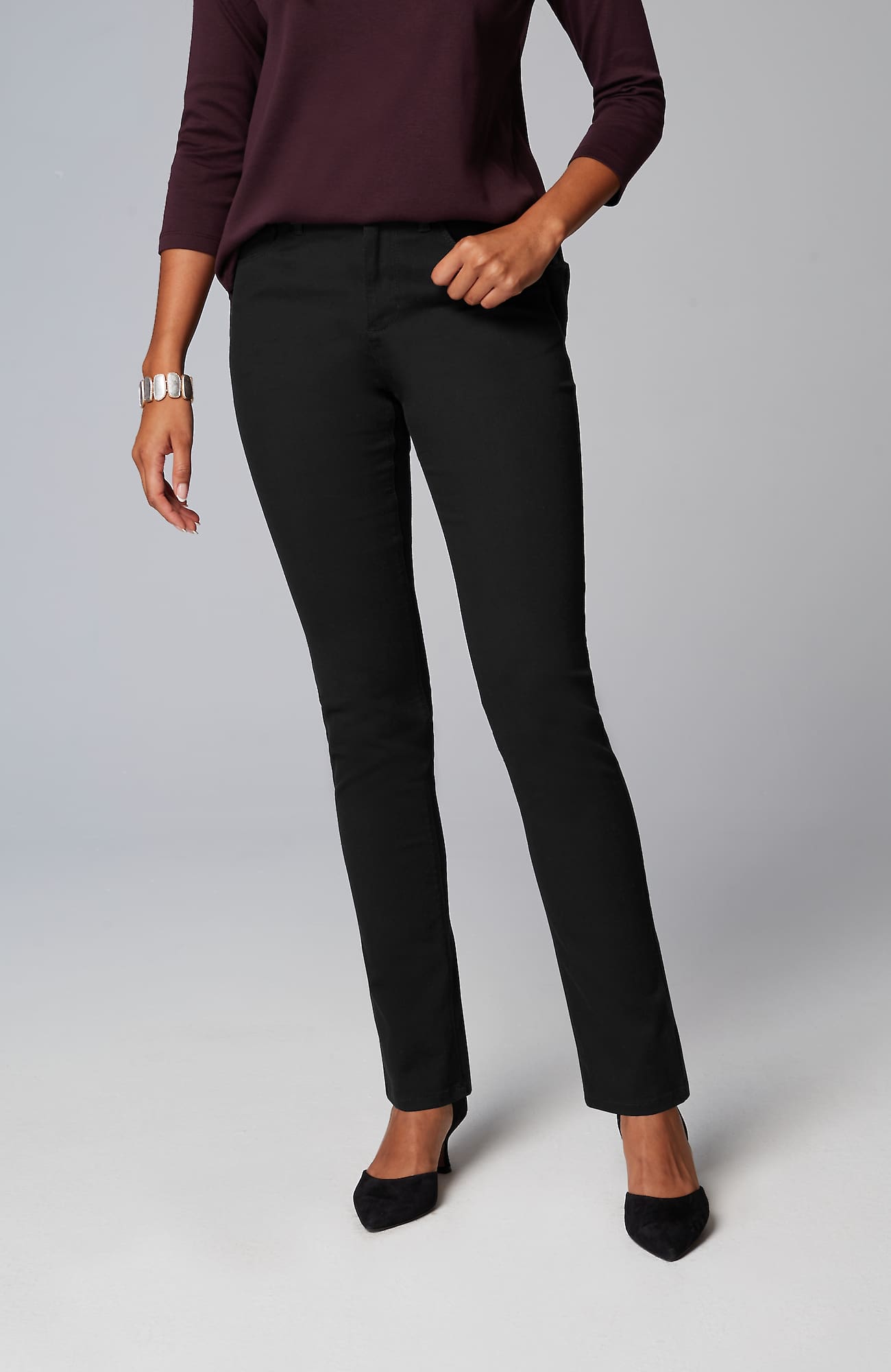 Jjill J.jill High-rise Straight-leg Jeans In Black