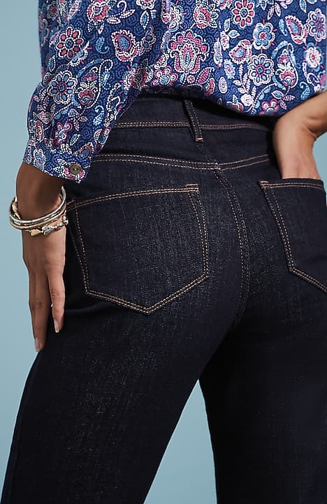 high-rise straight-leg jeans