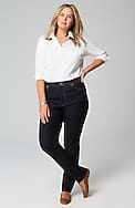 high-rise straight-leg jeans