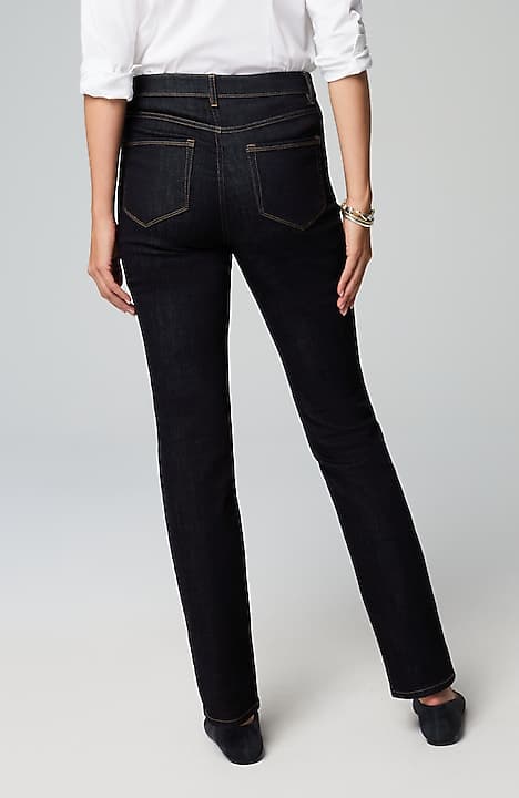 high-rise straight-leg jeans