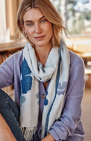 Image for Striped Flower Scarf