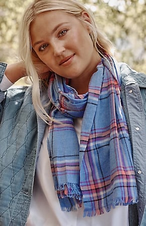 Image for Lightweight Plaid Scarf