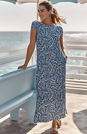 Image for Buttoned-Back Knit Maxi Dress
