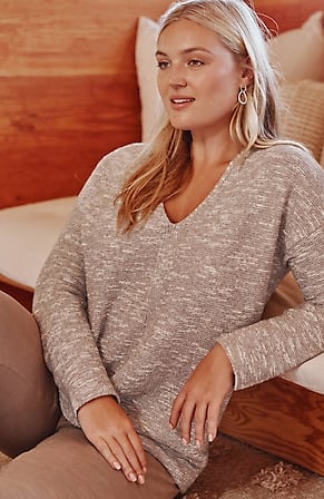 Image for Pure Jill Marled V-Neck Sweater Tunic