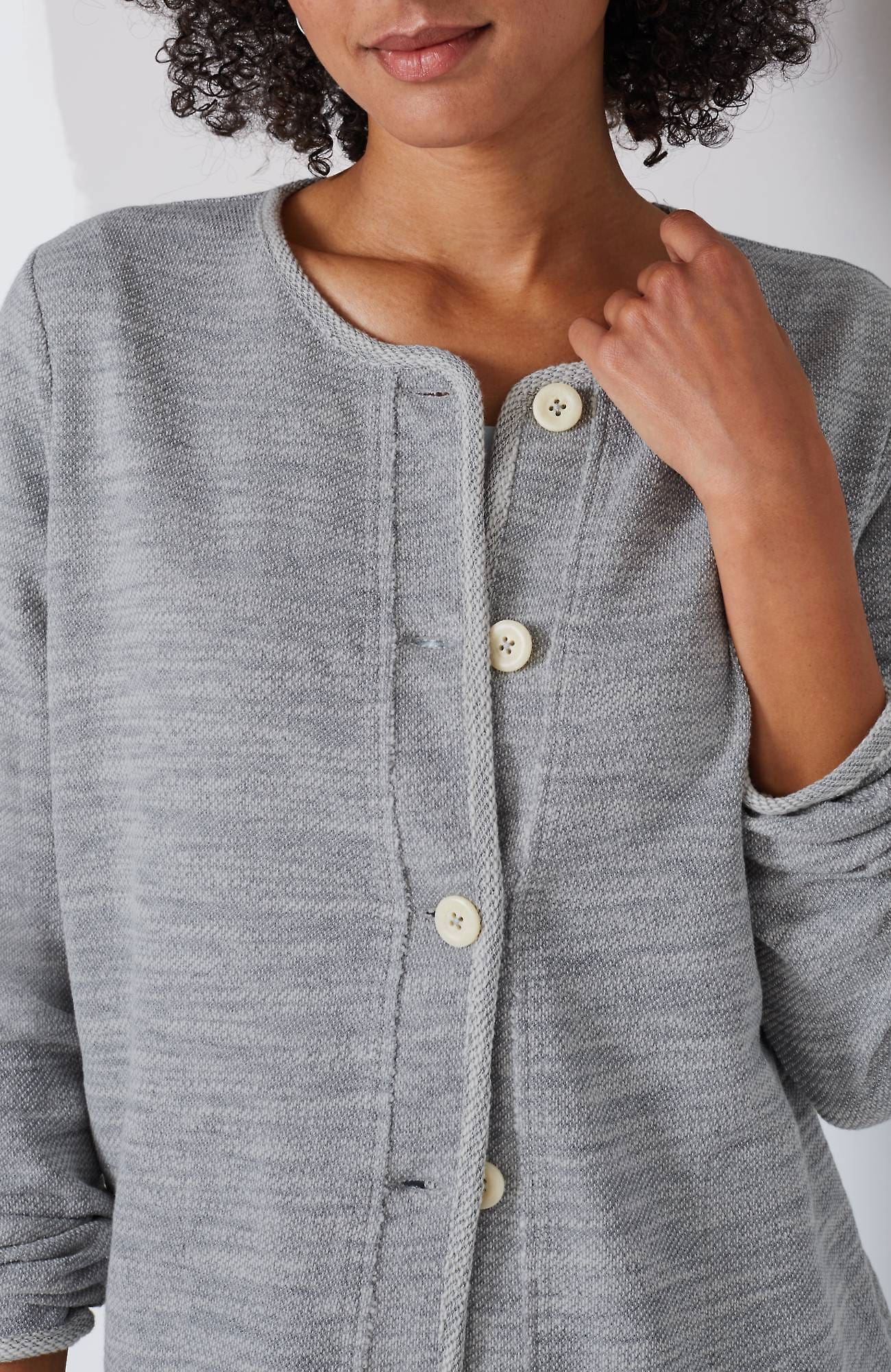 Jjill J.jill Pure Jill Cotton Slub Terry Jacket In Grey Multi | ModeSens