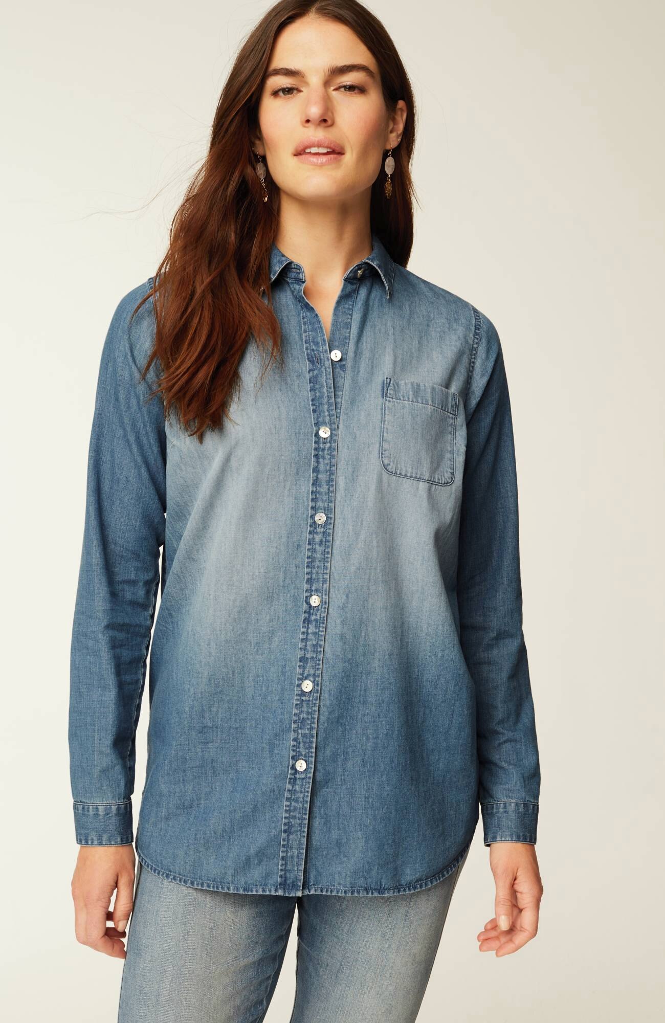 One-Pocket Button-Front Shirt | JJill