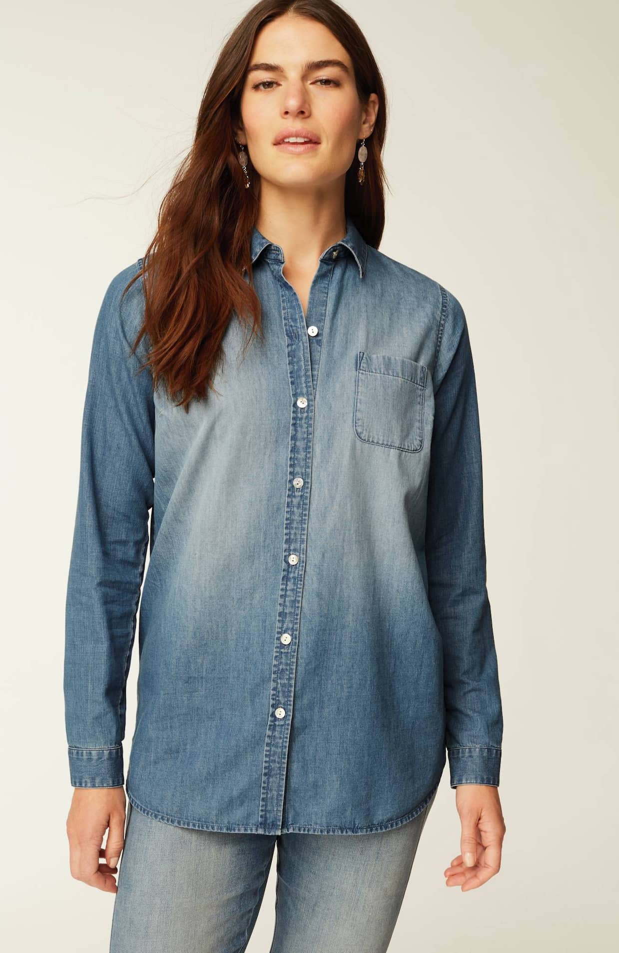 ONE-POCKET BUTTON-FRONT SHIRT