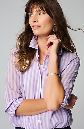 Image for One-Pocket Shirred-Back Shirt