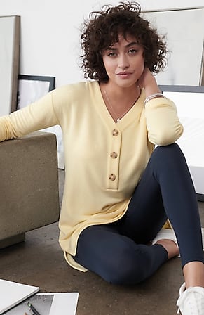 Image for Buttoned-Henley Tunic