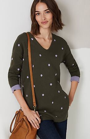 Image for Reversible Dot V-Neck Sweater