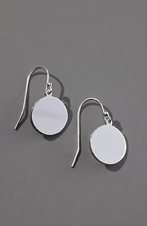 Image for Sterling Silver Metal-Disk Earrings