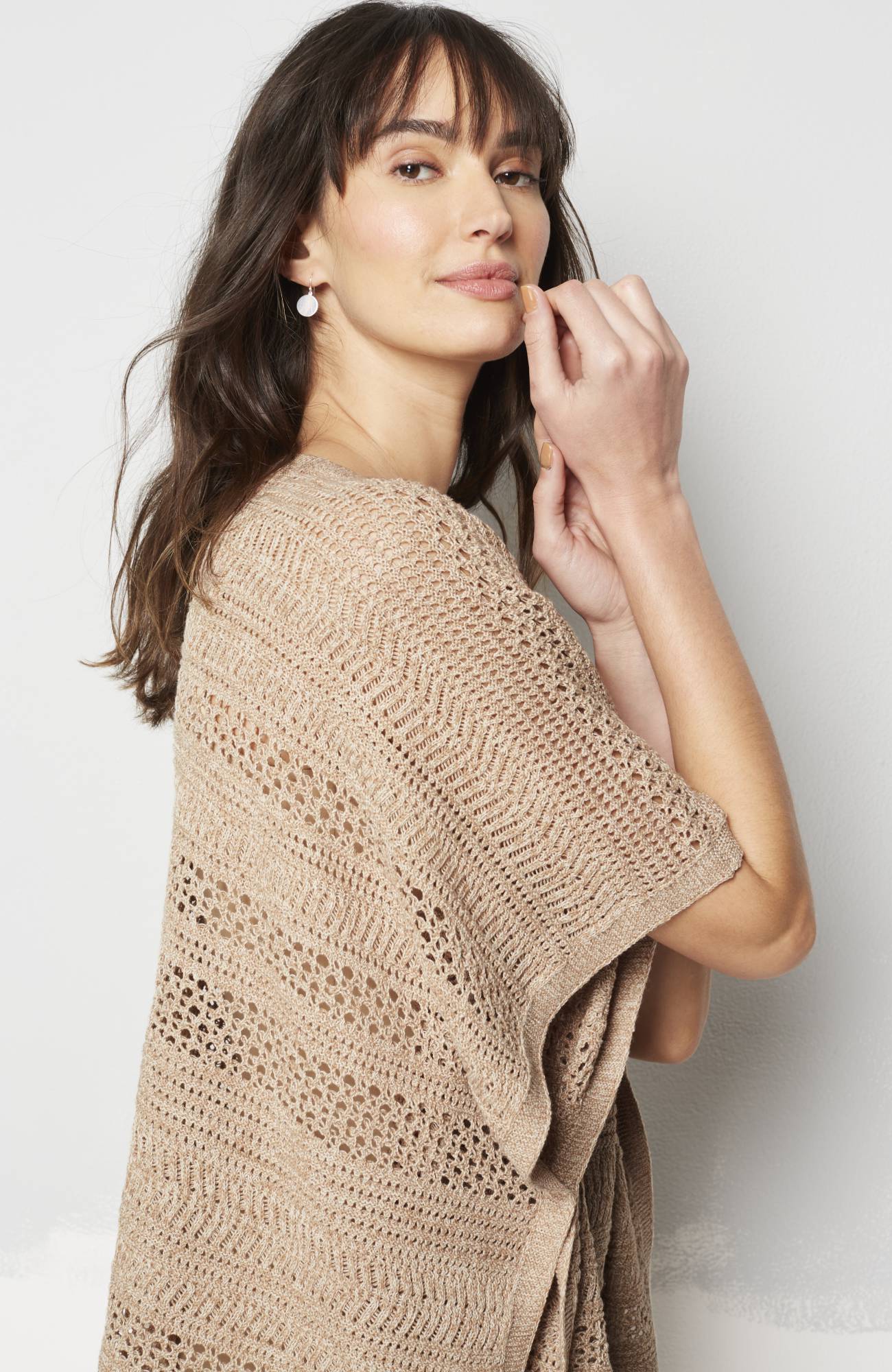 Light Open-Stitch Poncho | JJill