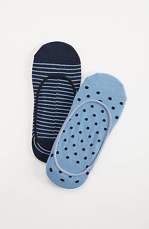 Image for Dots & Stripes No-Show Socks 2-Pair Set