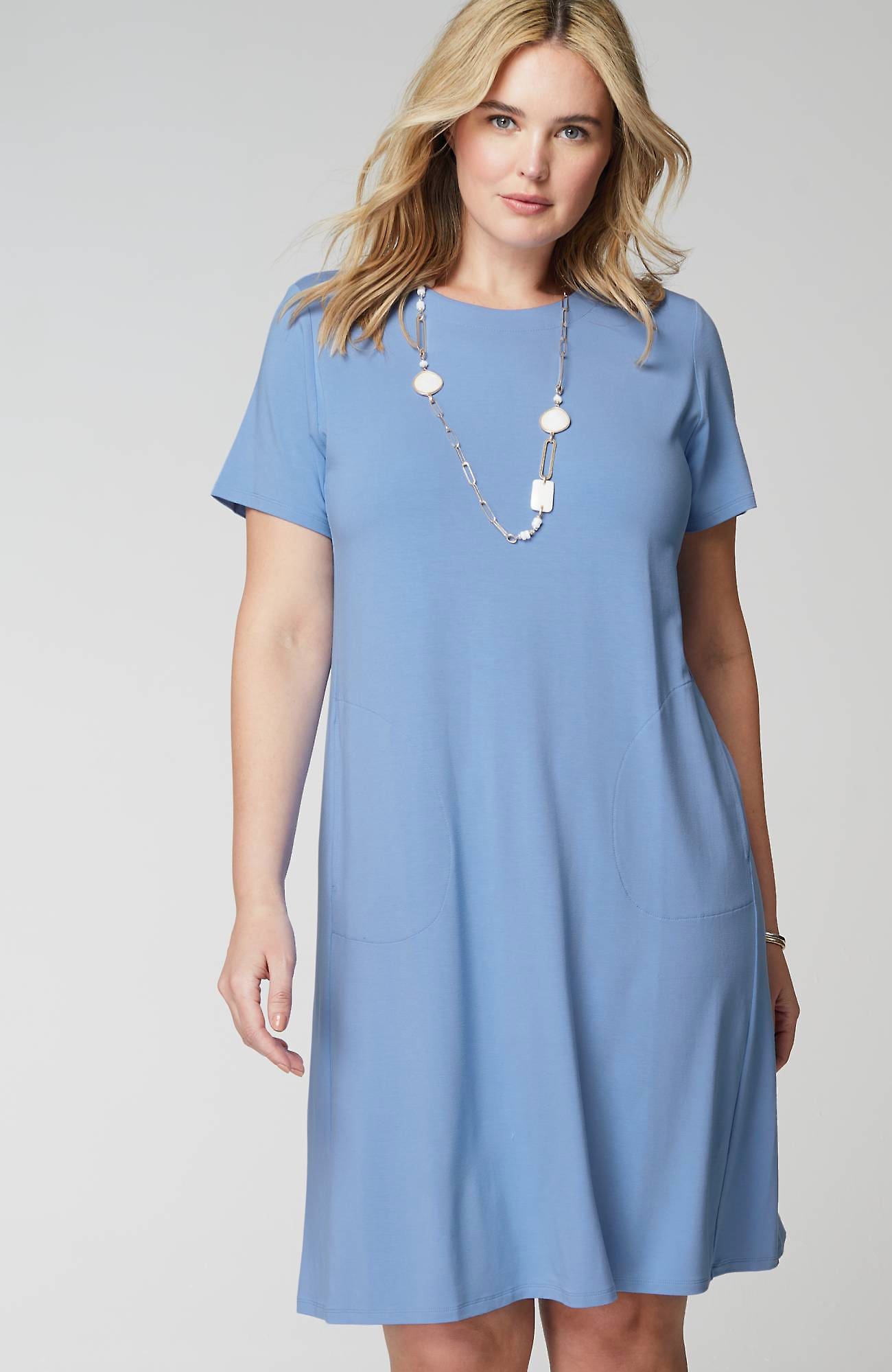 Shop Jjill J.jill Wearever A-line T-shirt Dress In Blue Jay