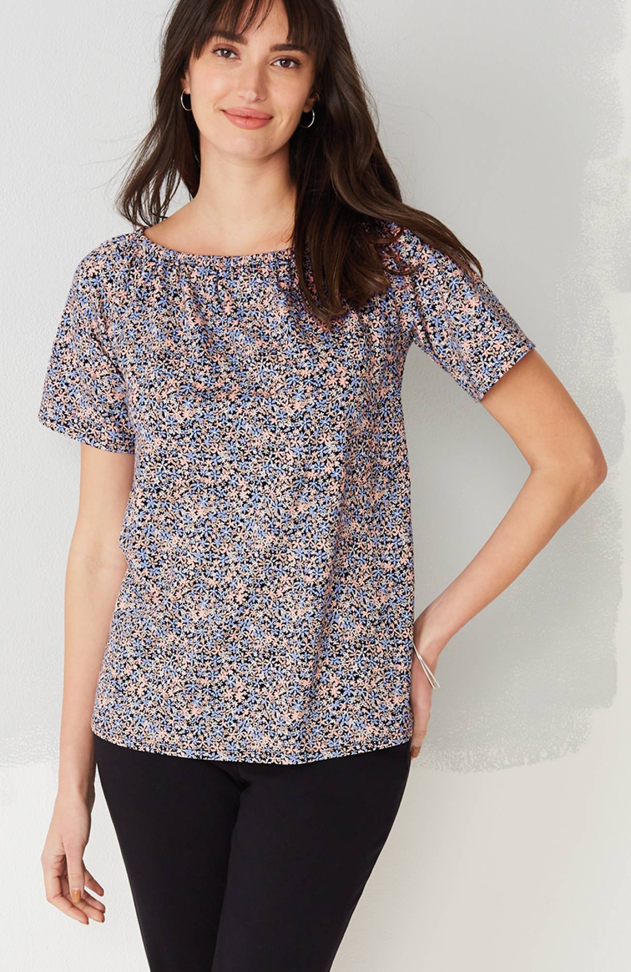 WE DOUBLE-FACE JERSEY TWO-WAY TOP | JJill