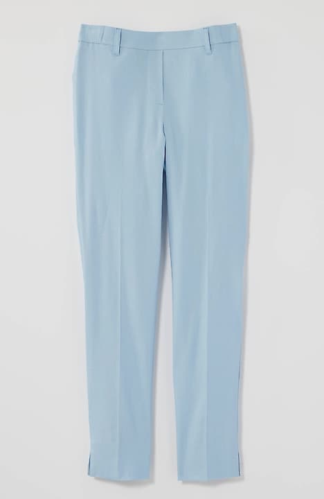 modern linen-stretch slit-hem pants