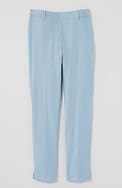 modern linen-stretch slit-hem pants