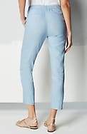 modern linen-stretch slit-hem pants
