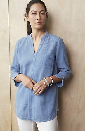 Image for Pure Jill Double-Gauze Seamed Tunic