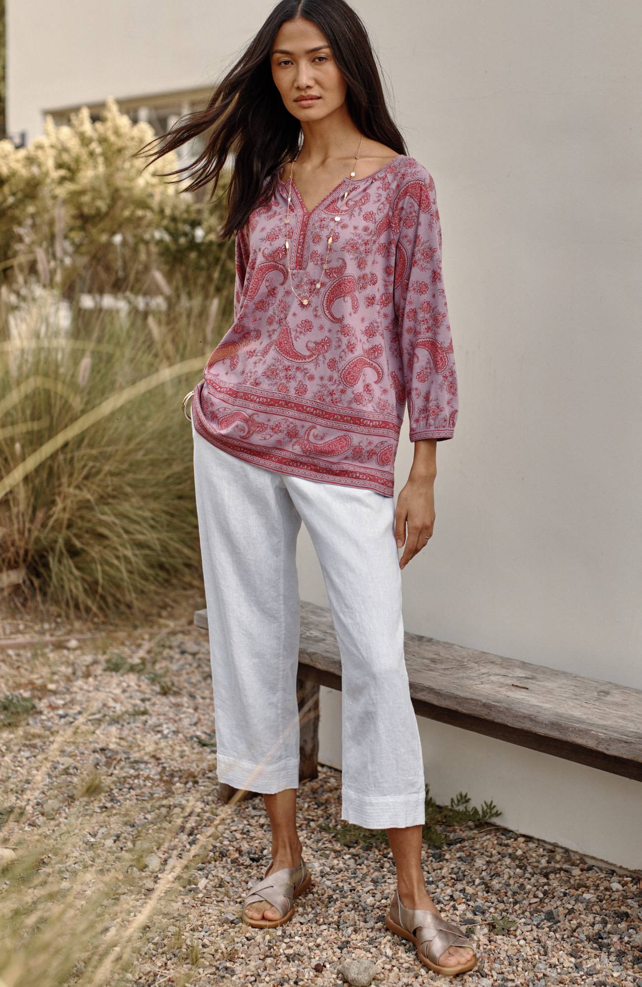 J. Jill Pure Jill Linen Trapunto-Stitched Pants | CoolSprings Galleria