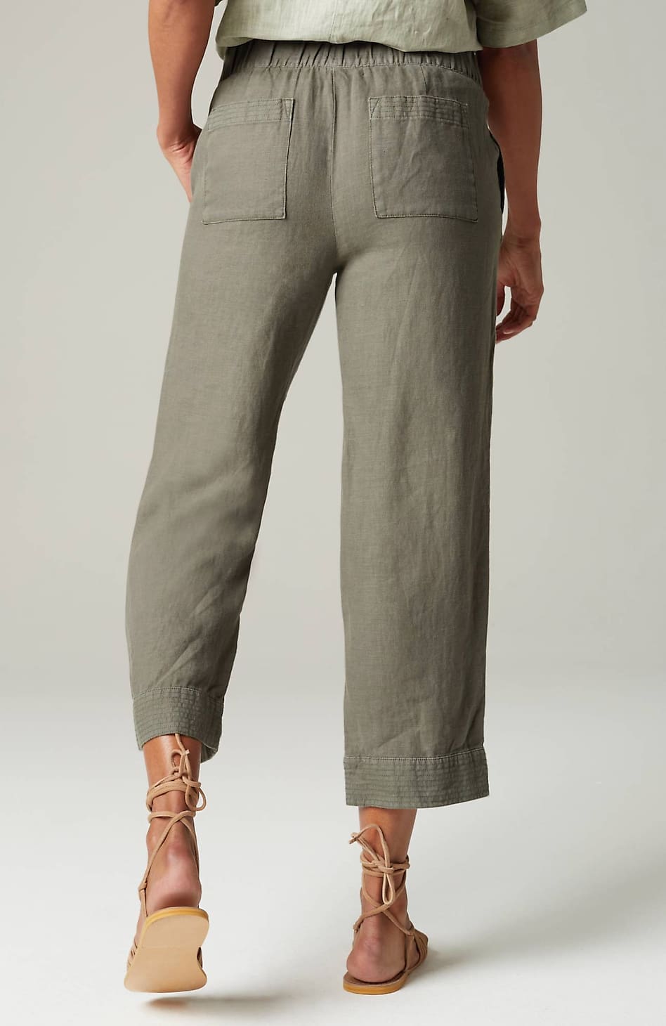 J. Jill Tan Linen Blend Cropped Pants Size SP – alineconsignment