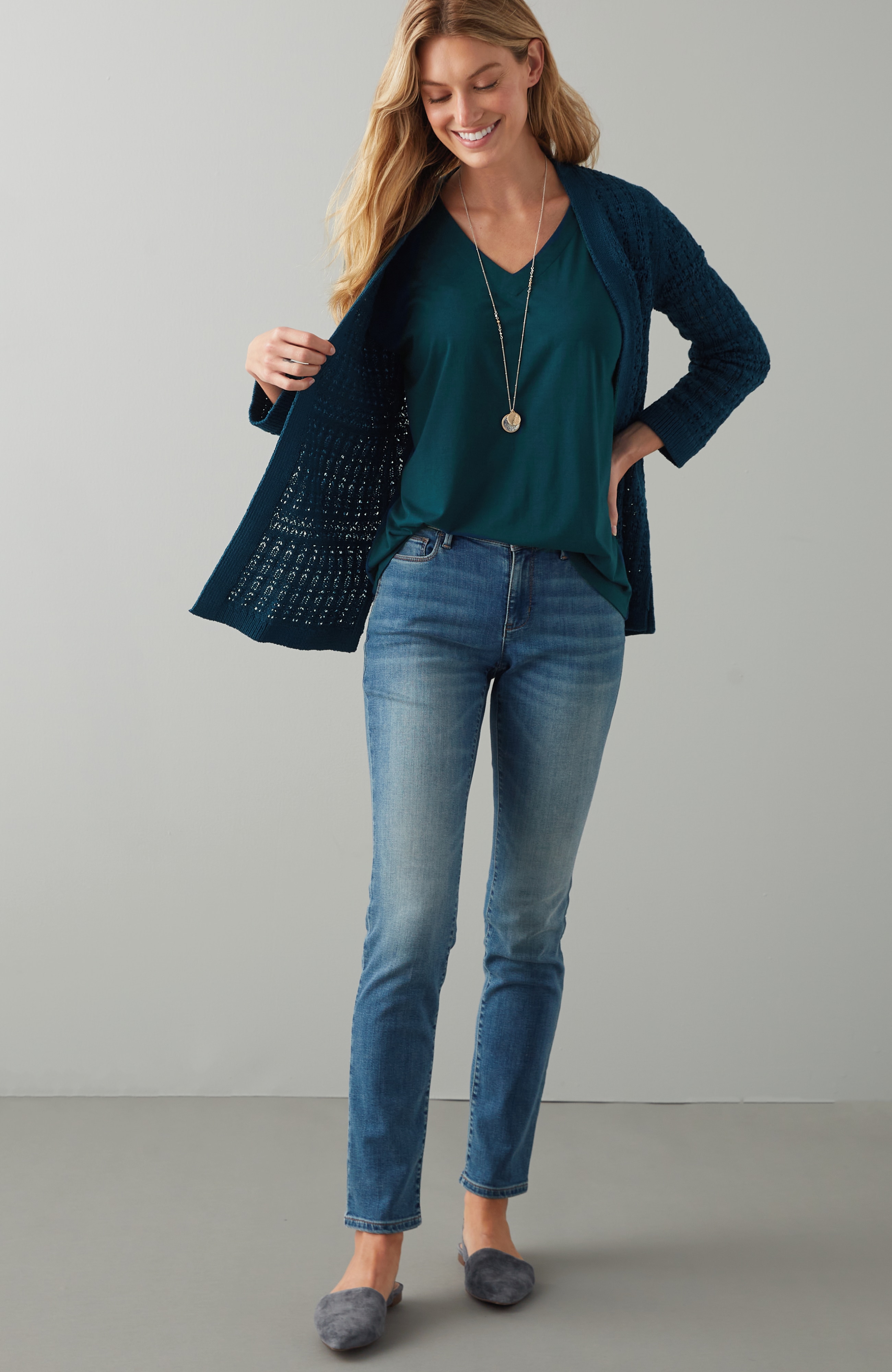 luxe supima® pleat-back tee