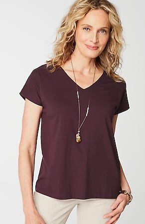 Image for Luxe Supima® Pleat-Back Tee