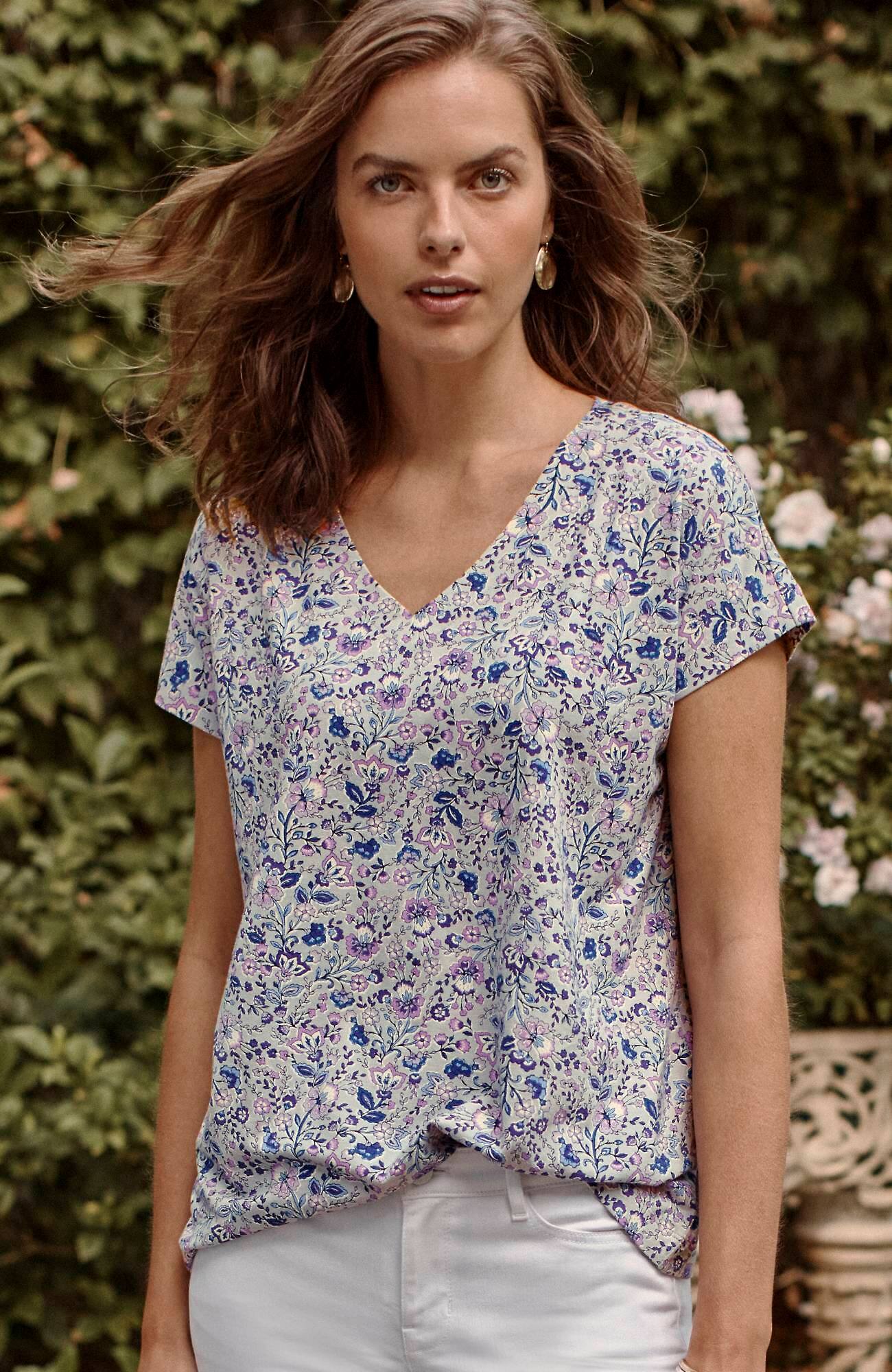 JJILL J.JILL LUXE SUPIMA® PLEAT-BACK TEE