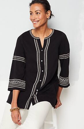 Image for Embroidered A-Line Knit Tunic