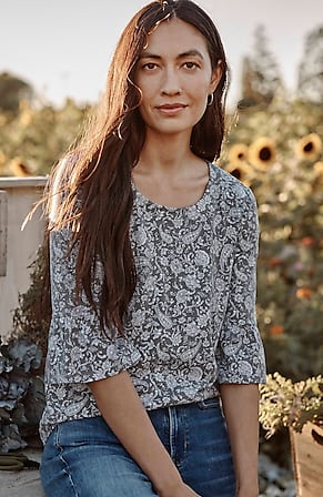 Image for Ruffled-Sleeve Top