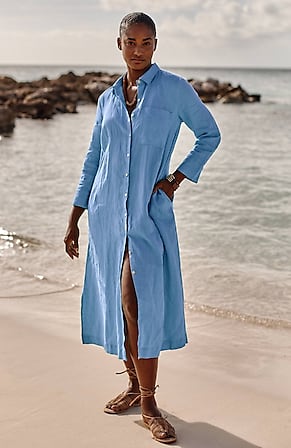 Image for Linen A-Line Shirtdress