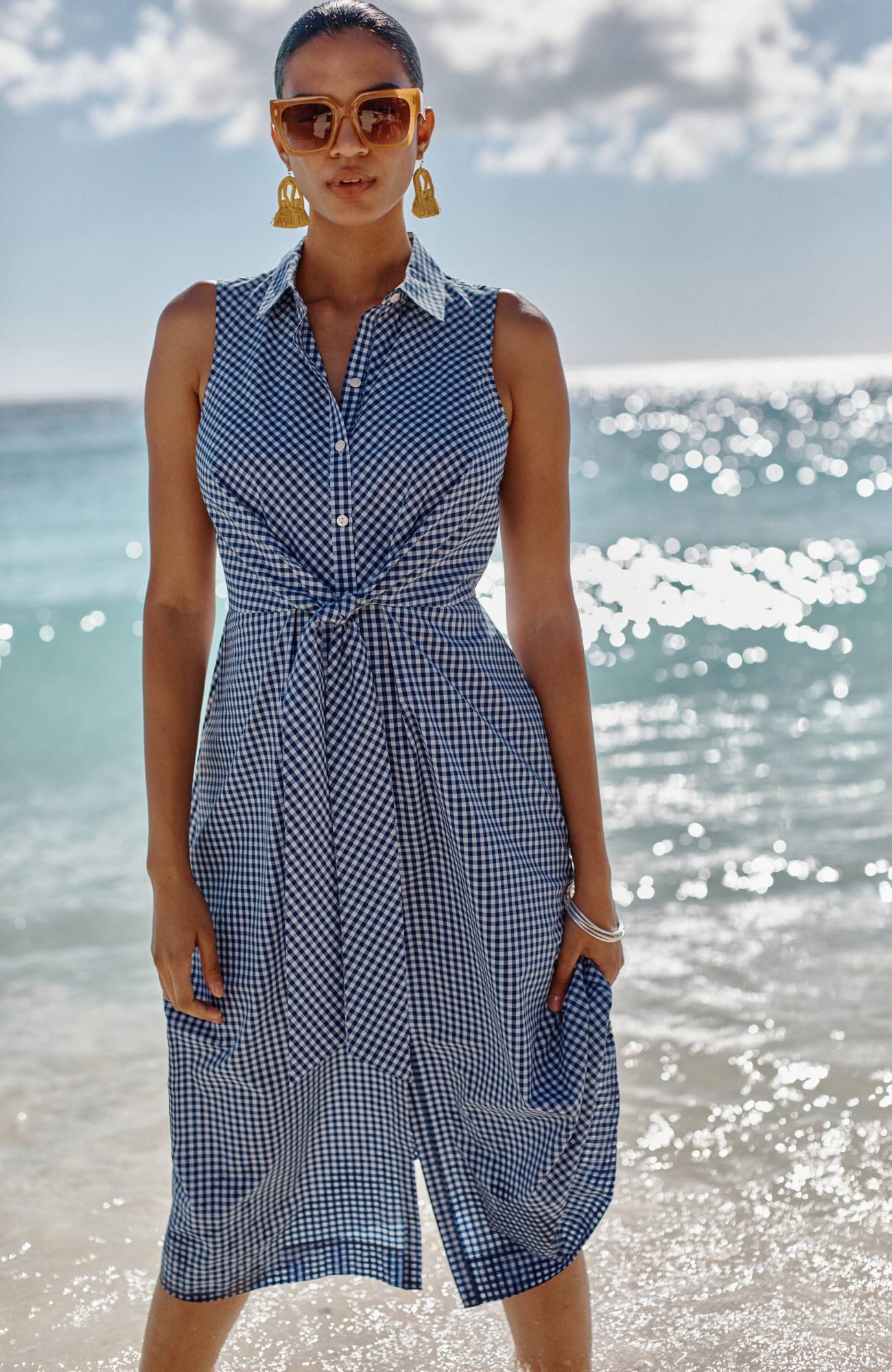 tie-front shirtdress