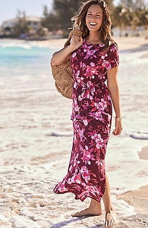 Image for Cap-Sleeve Maxi Dress