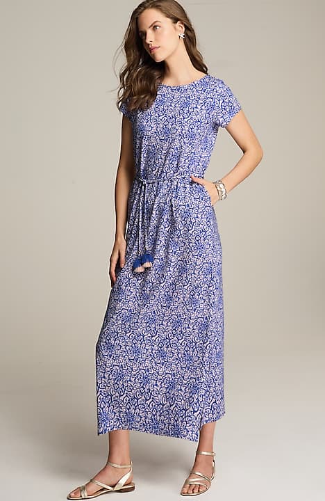 cap-sleeve maxi dress