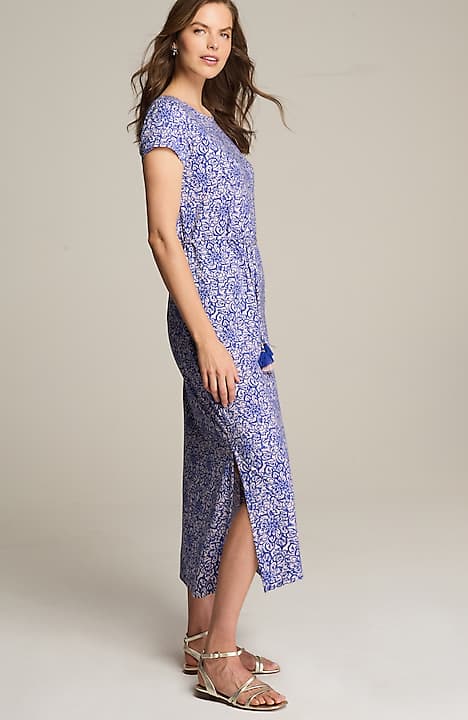 cap-sleeve maxi dress