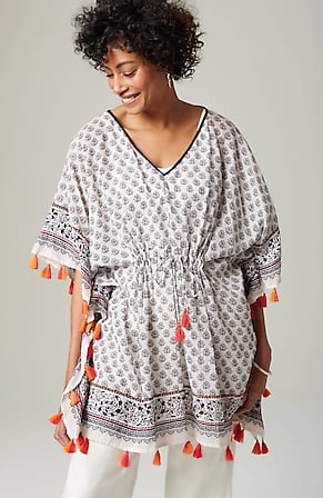Image for Cinched Poncho With Tassels