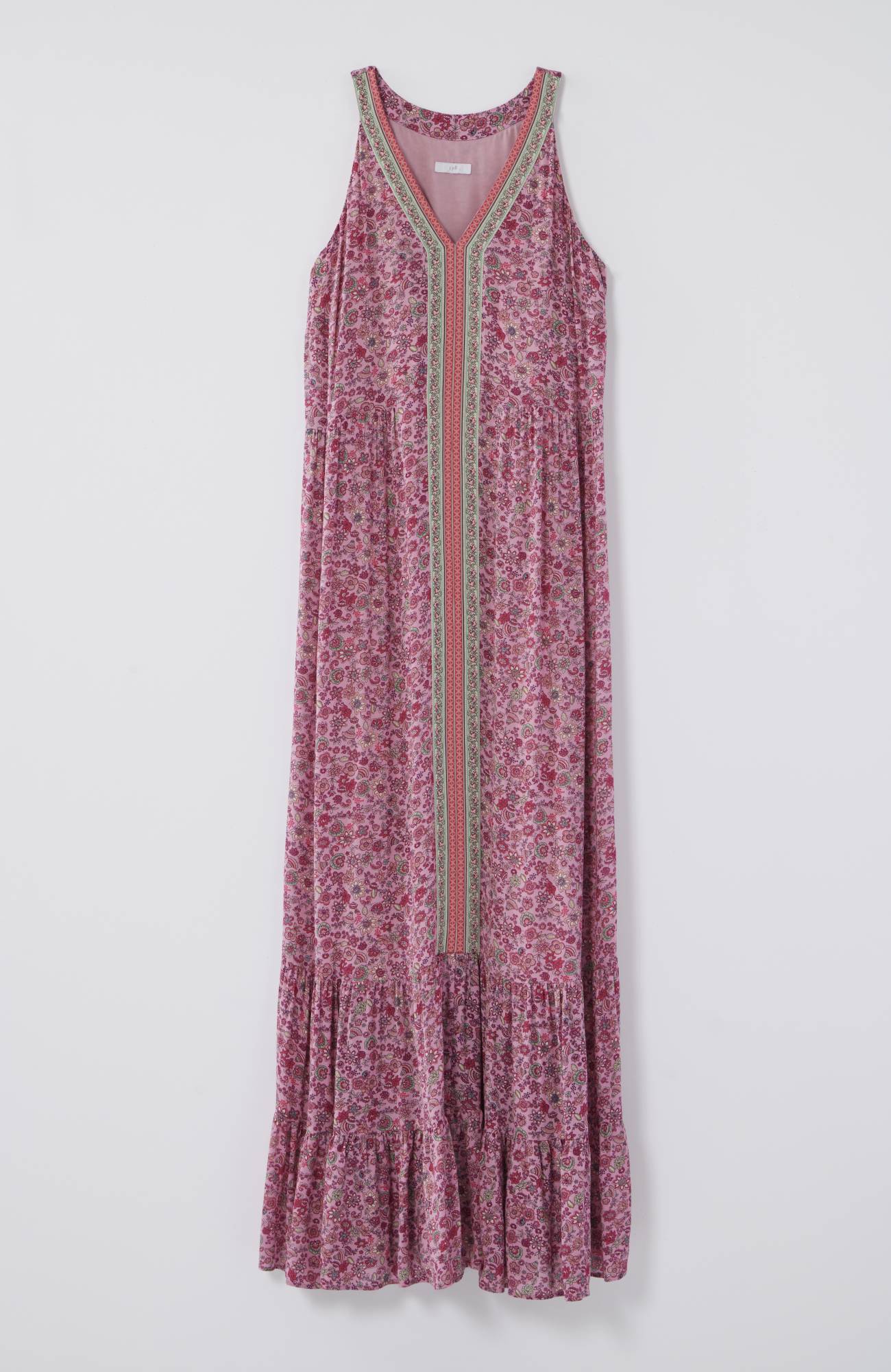 Jjill J.jill Floral-printed Flounced-hem Dress In Strawberry